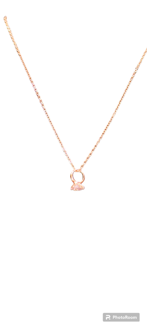 Stylish Beautiful Rose Gold Ring Necklace