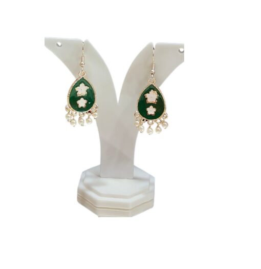 Dark Green Meenakari Jhumka e1701437376190