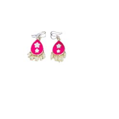 Dark Pink Meenakari Jhumka