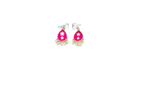 Dark Pink Meenakari Jhumka