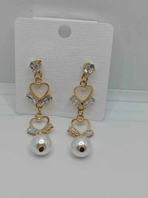 Heartshape with Pearl Earrings 1