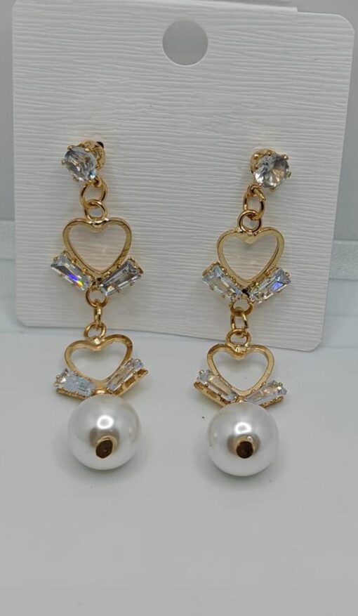 Heartshape with Pearl Earrings e1702119191638