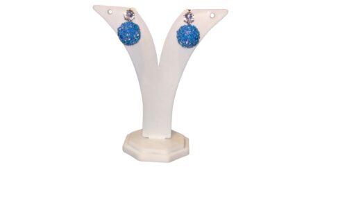 Shimmery Blue Bll Earrings