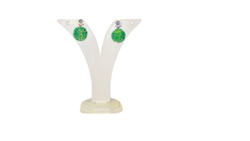 Shimmery Green Ball Earrings