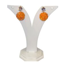 Shimmery Orange Ball Earrings