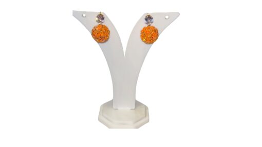 Shimmery Orange Ball Earrings