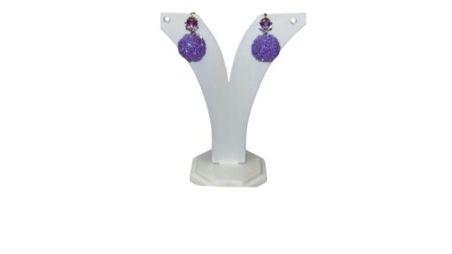 Shimmery Purple Ball Earrings