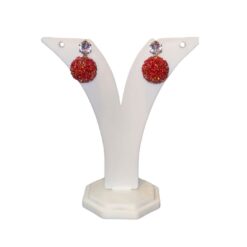 Shimmery Red Ball Earrings