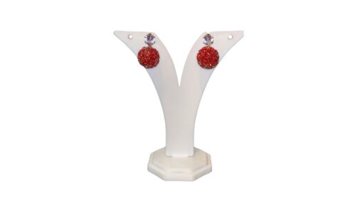 Shimmery Red Ball Earrings