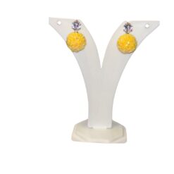 Shimmery Yellow Ball Earrings