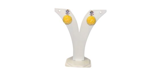 Shimmery Yellow Ball Earrings